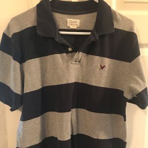 Mens American Eagle polo shirt navy blue/gray